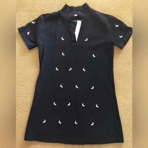 Castaway Clothing Navy Polo Dress with Pink Whales Size XL